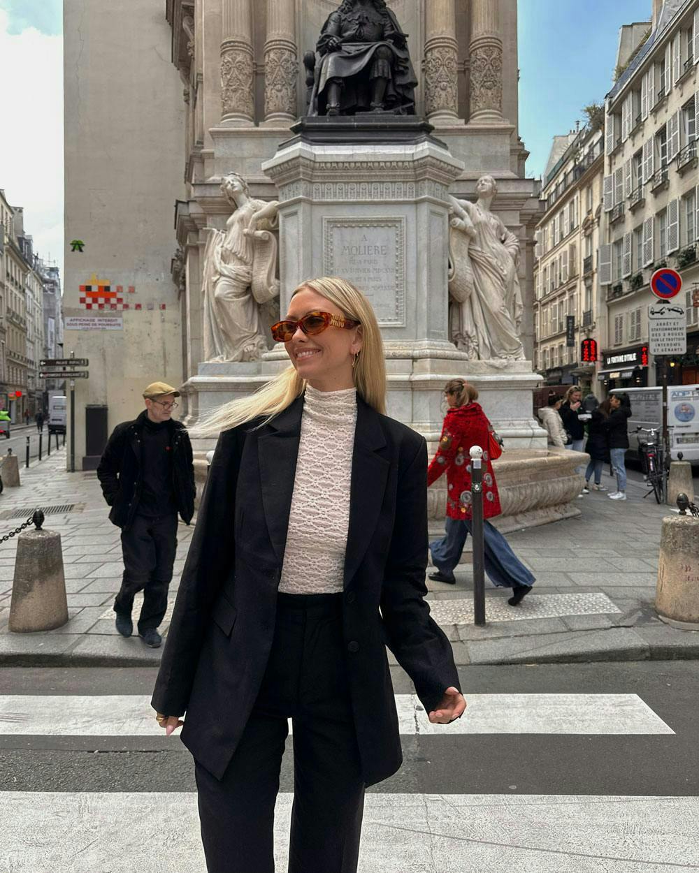 Lisa Danielle in Paris wearing Miu Miu sunglasses