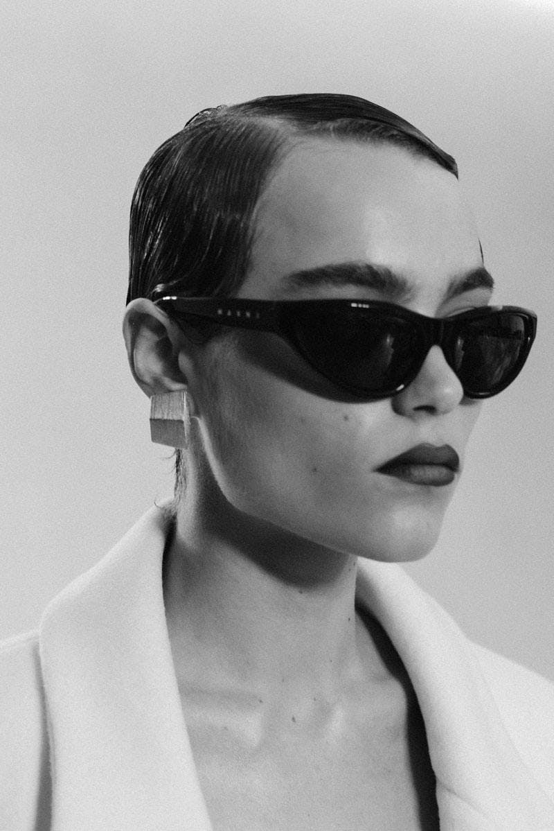 Model wearing Marni sunglasses