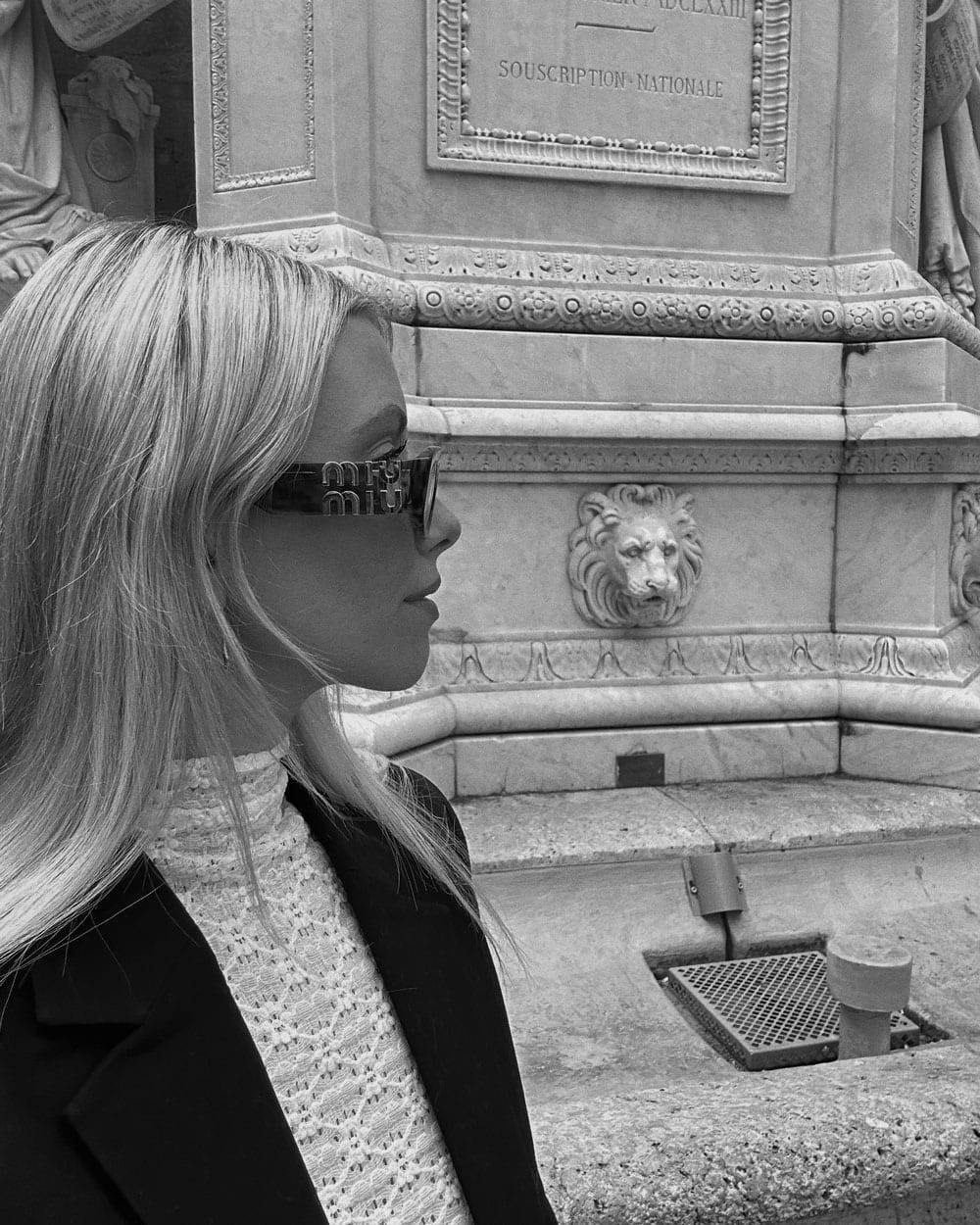 Lisa Danielle in Paris wearing Miu Miu sunglasses