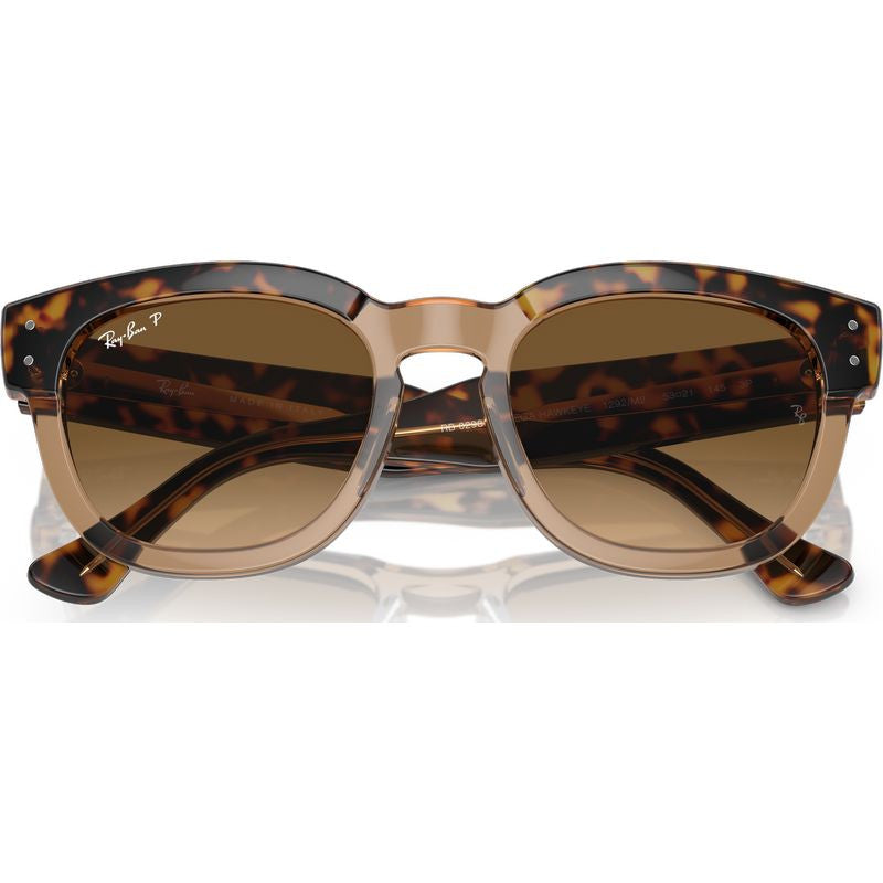 Mega Hawkeye RB0298S, Havana on Transparent Brown/Brown Gradient Polarised Glass Lenses