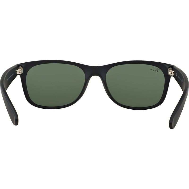 New Wayfarer Classic RB2132, Black Rubber/Green Glass Lenses 58 Eye Size