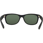 New Wayfarer Classic RB2132, Black Rubber/Green Glass Lenses 58 Eye Size