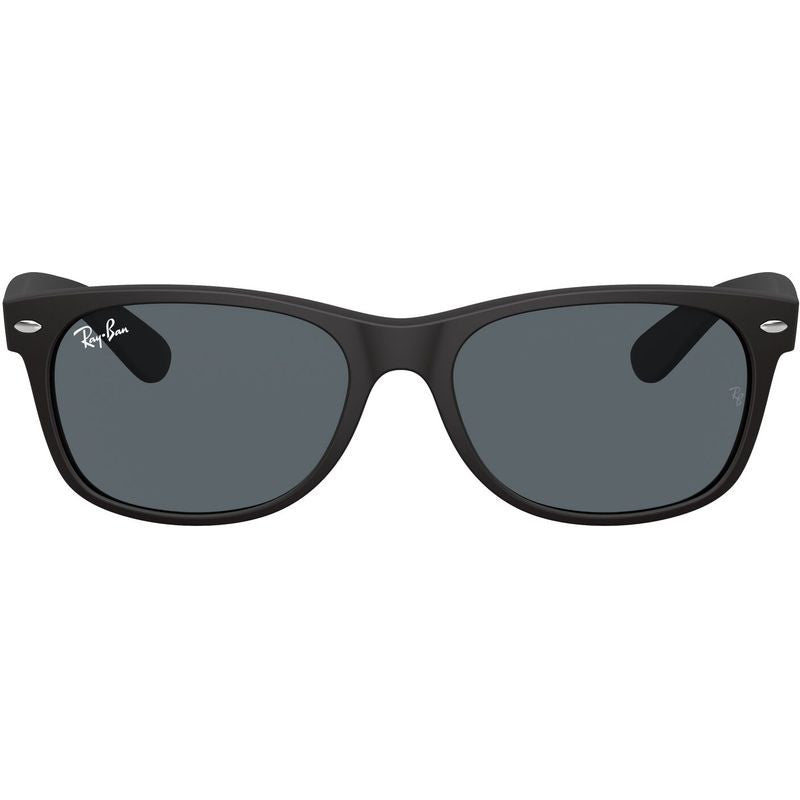 New Wayfarer Classic RB2132, Black Rubber/Blue Glass Lenses 55 Eye Size