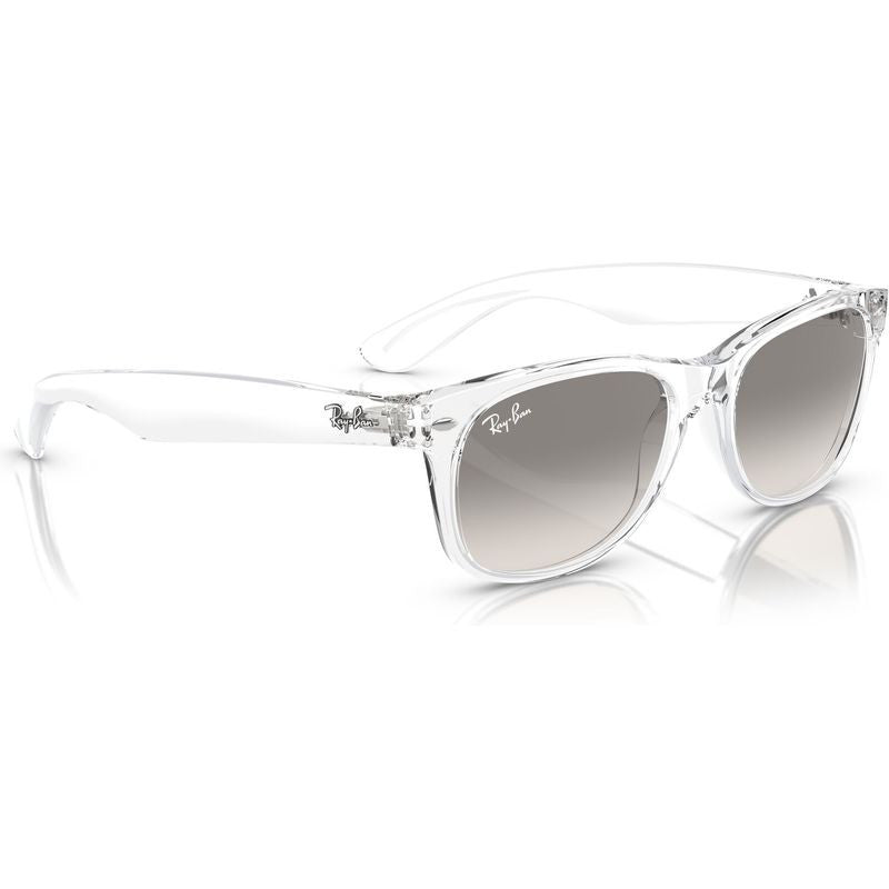 New Wayfarer Classic RB2132, Transparent/Grey Clear Gradient Glass Lenses 55 Eye Size