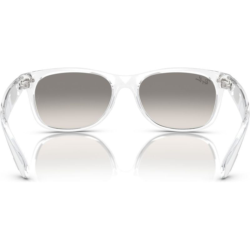 New Wayfarer Classic RB2132, Transparent/Grey Clear Gradient Glass Lenses 55 Eye Size