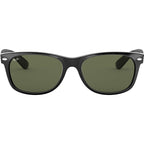 New Wayfarer Classic RB2132, Black/Green Glass Lenses 52 Eye Size