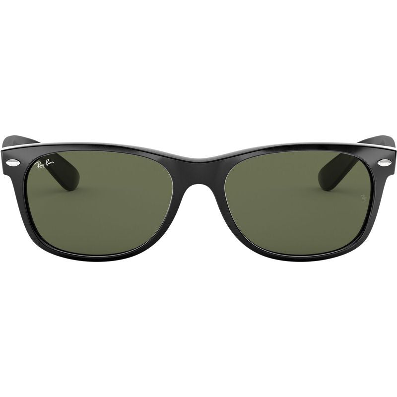 New Wayfarer Classic RB2132, Black/Green Glass Lenses 52 Eye Size