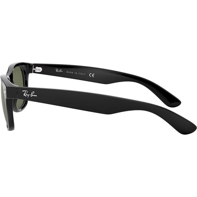 New Wayfarer Classic RB2132, Black/Green Glass Lenses 52 Eye Size