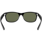New Wayfarer Classic RB2132, Black/Green Glass Lenses 58 Eye Size