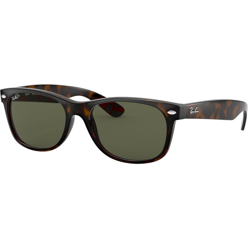 New Wayfarer Classic RB2132, Tortoise/Green Polarised Glass Lenses 55 Eye Size
