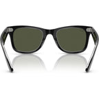 Original Wayfarer RB2140, Black on Transparent/Green Glass Lenses 50 Eye Size