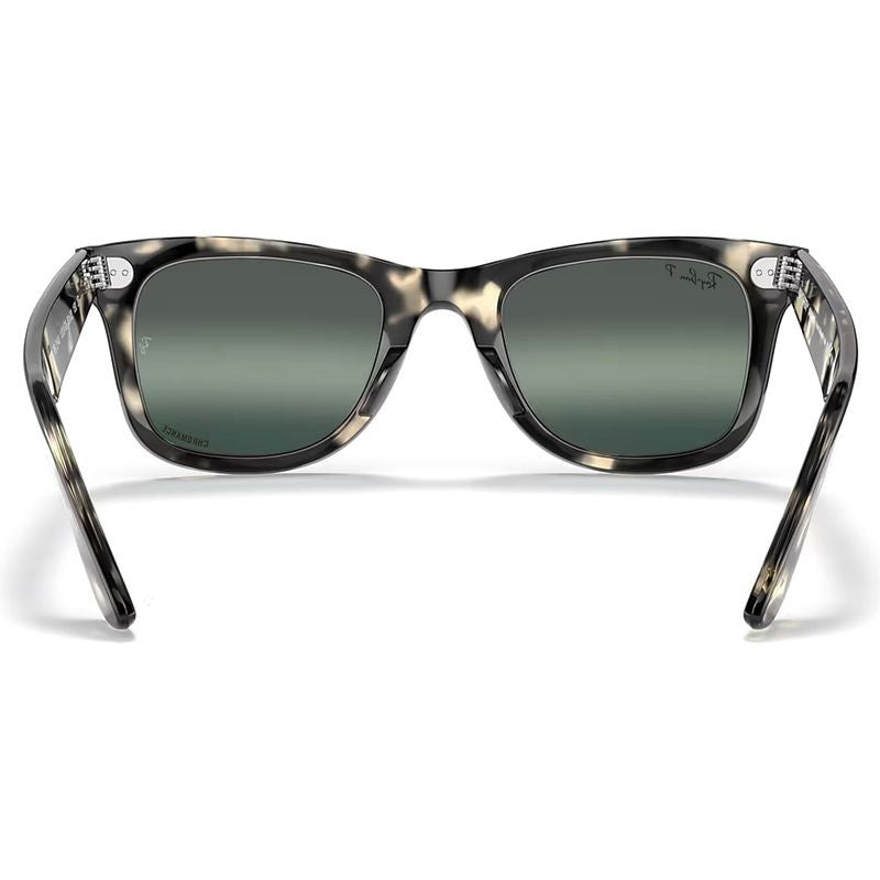 Original Wayfarer RB2140, Grey Havana/Silver Blue Gradient Polarised Glass Lenses 50 Eye Size