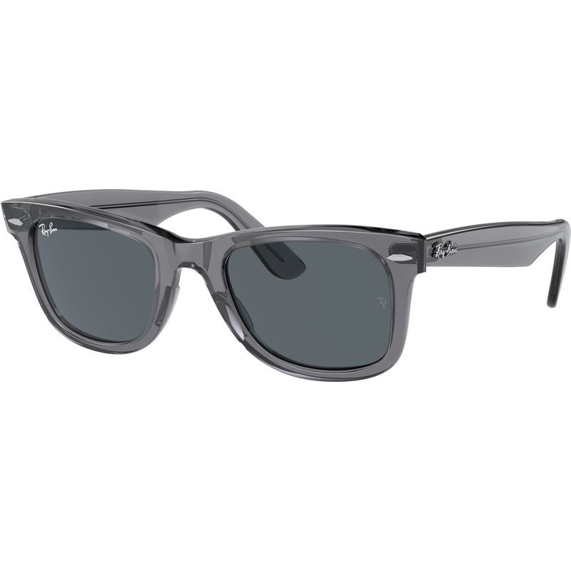 Original Wayfarer RB2140, Transparent Grey/Blue Glass Lenses 50 Eye Size