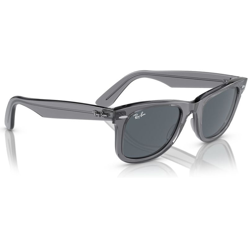 Original Wayfarer RB2140, Transparent Grey/Blue Glass Lenses 50 Eye Size