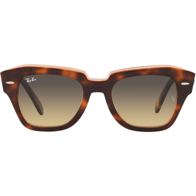 State Street RB2186, Havana on Transparent Pink/Brown Blue Gradient Glass Lenses 49 Eye Size