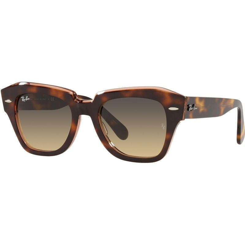 State Street RB2186, Havana on Transparent Pink/Brown Blue Gradient Glass Lenses 52 Eye Size