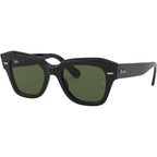 State Street RB2186, Black/Green Glass Lenses 52 Eye Size