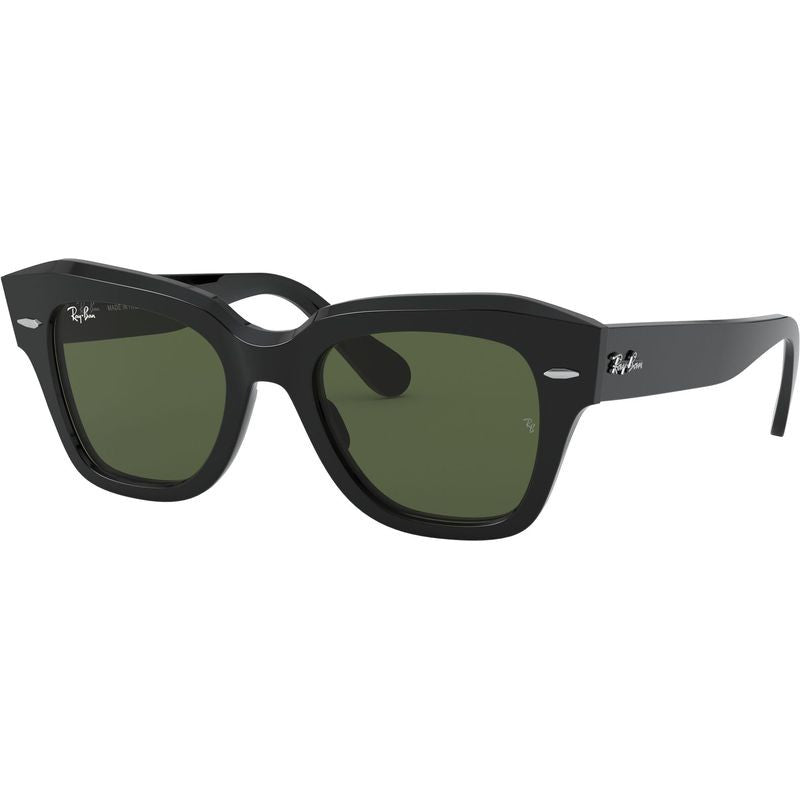 State Street RB2186, Black/Green Glass Lenses 49 Eye Size