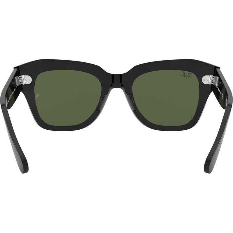 State Street RB2186, Black/Green Glass Lenses 52 Eye Size