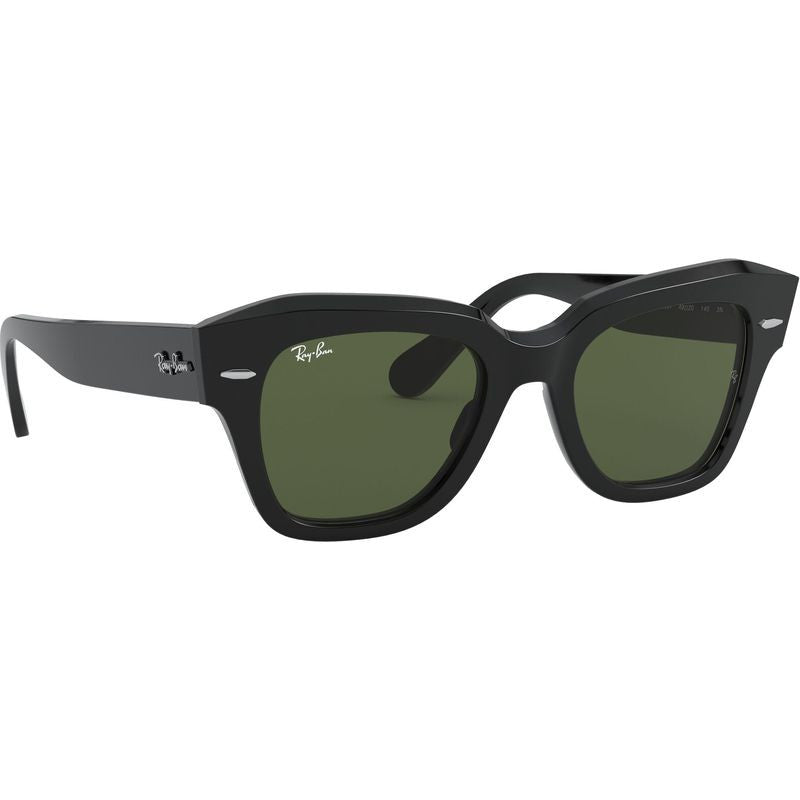 State Street RB2186, Black/Green Glass Lenses 49 Eye Size
