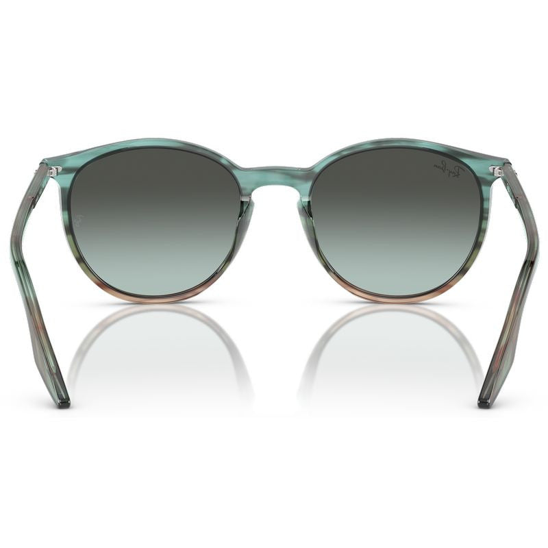 RB2204, Striped Blue and Green/Vintage Blue Glass Lenses 54 Eye Size