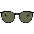 RB2204, Black on Transparent/Green Polarised Glass Lenses 51 Eye Size