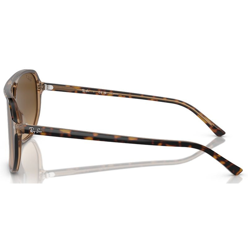Bill One RB2205, Havana on Transparent Brown/Brown Gradient Polarised Glass Lenses 60 Eye Size