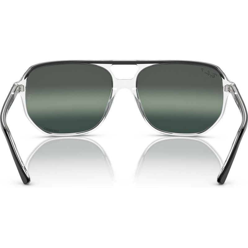 Bill One RB2205, Black on Transparent/Silver and Blue Gradient Mirror Polarised Glass Lenses