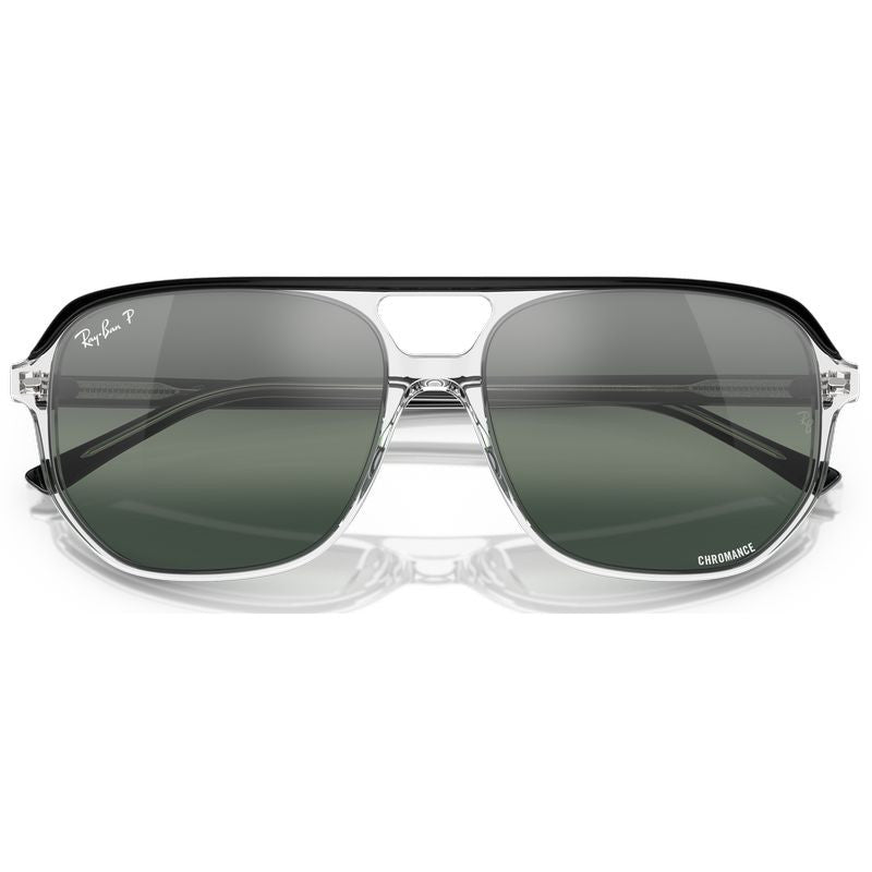 Bill One RB2205, Black on Transparent/Silver and Blue Gradient Mirror Polarised Glass Lenses