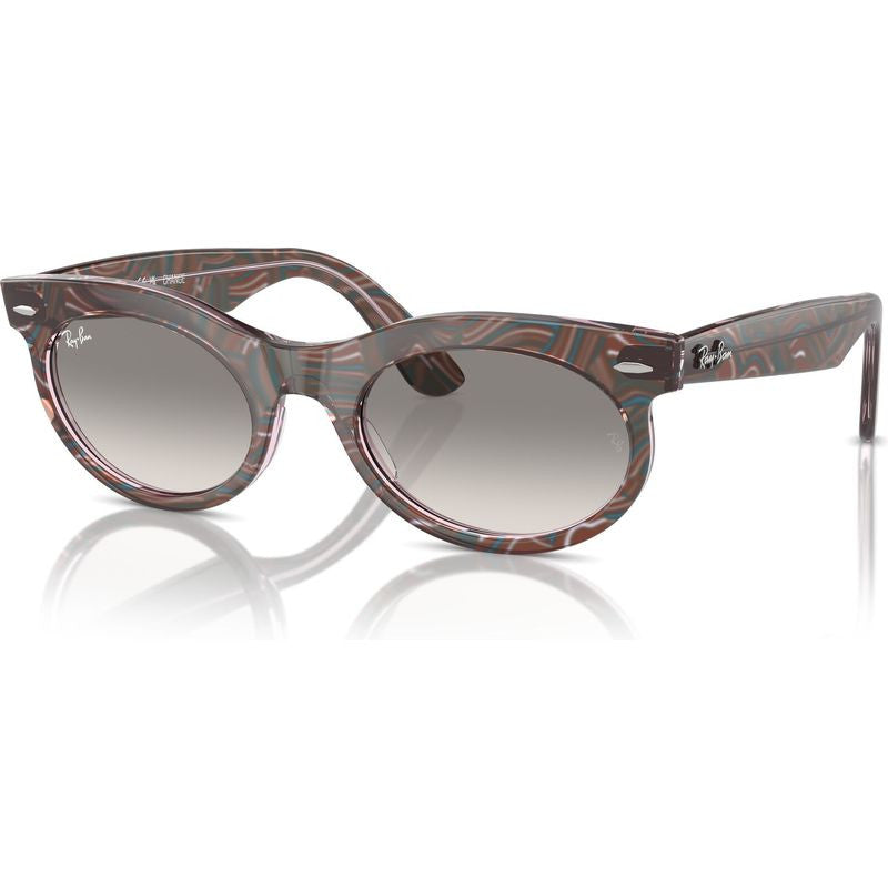 Wayfarer Oval RB2242, Photochromic Purple Waves/Grey Clear Gradient Glass Lenses 53 Eye Size