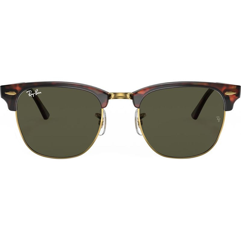 Clubmaster Classic RB3016, Mock Tort Arista/Green Glass Lenses 51 Eye Size