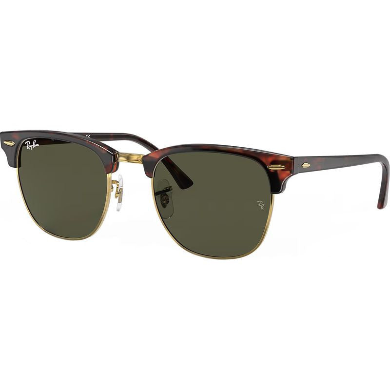 Clubmaster Classic RB3016, Mock Tort Arista/Green Glass Lenses 51 Eye Size