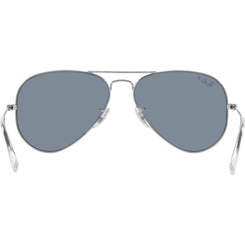 Aviator Classic RB3025, Silver/Blue Glass Polarised Lenses 58 Eye Size