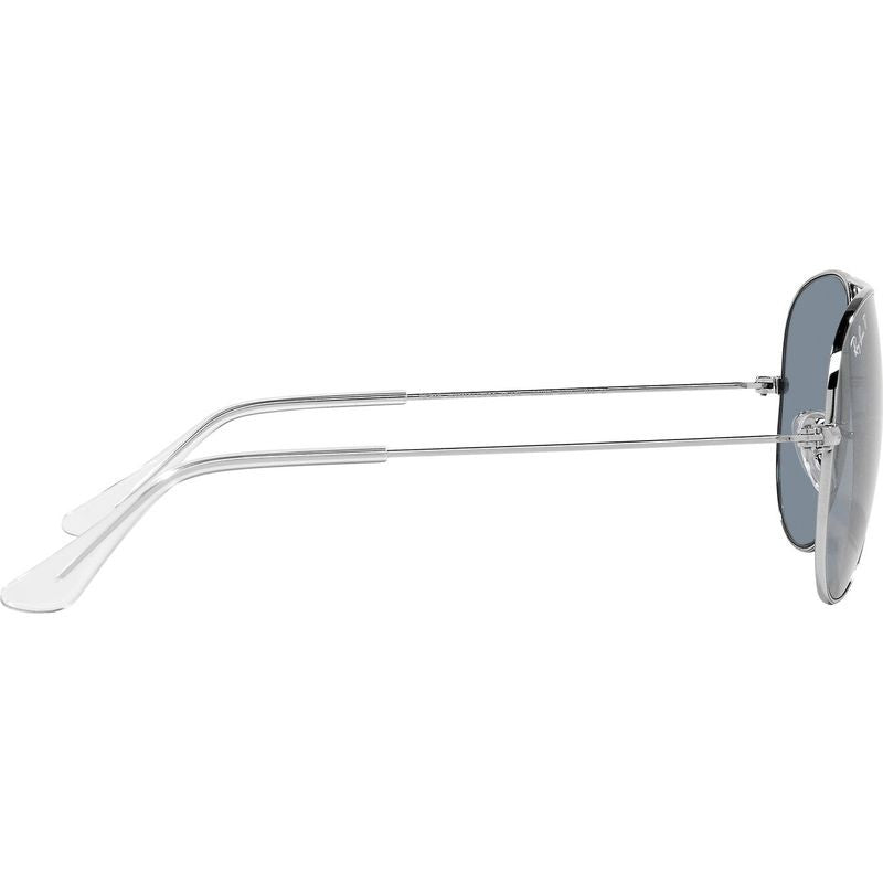 Aviator Classic RB3025, Silver/Blue Glass Polarised Lenses 58 Eye Size