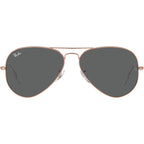 Aviator Classic RB3025, Rose Gold/Dark Grey Glass Lenses 58 Eye Size