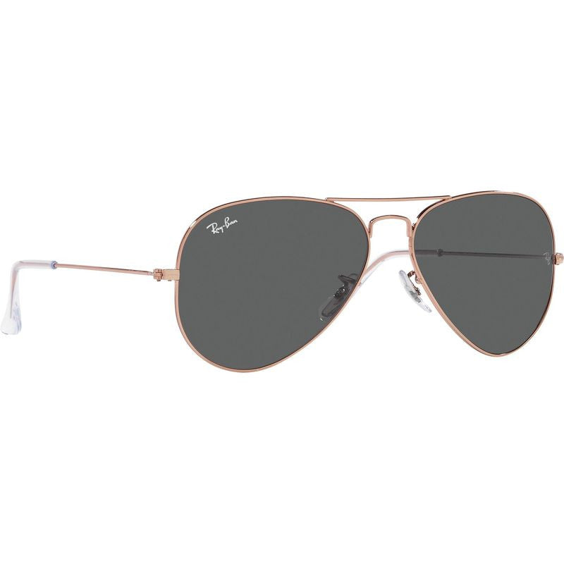 Aviator Classic RB3025, Rose Gold/Dark Grey Glass Lenses 58 Eye Size