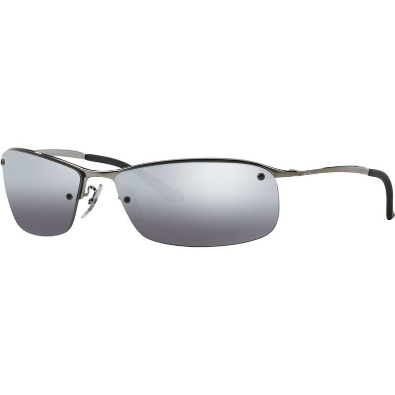 Top Bar RB3183, Gunmetal/Silver Mirror Polarised Lenses