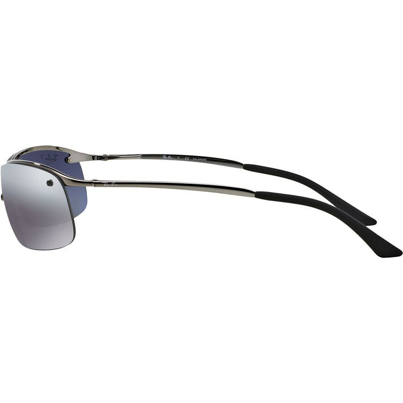 Top Bar RB3183, Gunmetal/Silver Mirror Polarised Lenses
