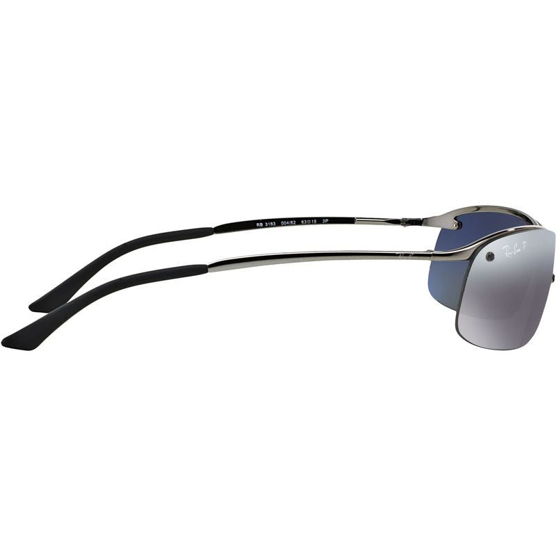 Top Bar RB3183, Gunmetal/Silver Mirror Polarised Lenses