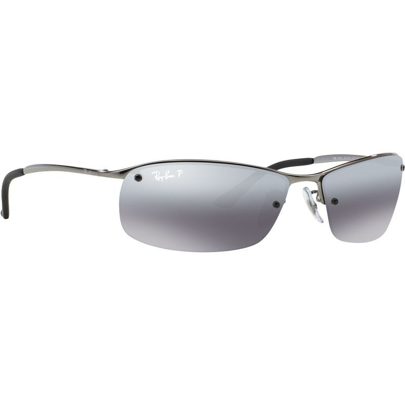 Top Bar RB3183, Gunmetal/Silver Mirror Polarised Lenses