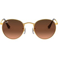 Round Metal RB3447, Light Bronze/Pink Brown Gradient Glass Lenses 50 Eye Size