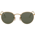 Round Metal RB3447, Matte Gold/Green Polarised Glass Lenses 50 Eye Size