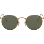 Round Metal RB3447, Matte Gold/Green Polarised Glass Lenses 50 Eye Size