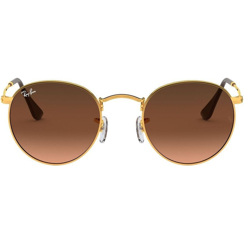 Round Metal RB3447, Light Bronze/Pink Brown Gradient Glass Lenses 53 Eye Size