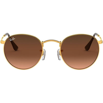 Round Metal RB3447, Light Bronze/Pink Brown Gradient Glass Lenses 53 Eye Size