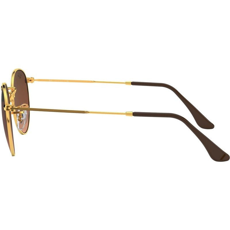 Round Metal RB3447, Light Bronze/Pink Brown Gradient Glass Lenses 53 Eye Size