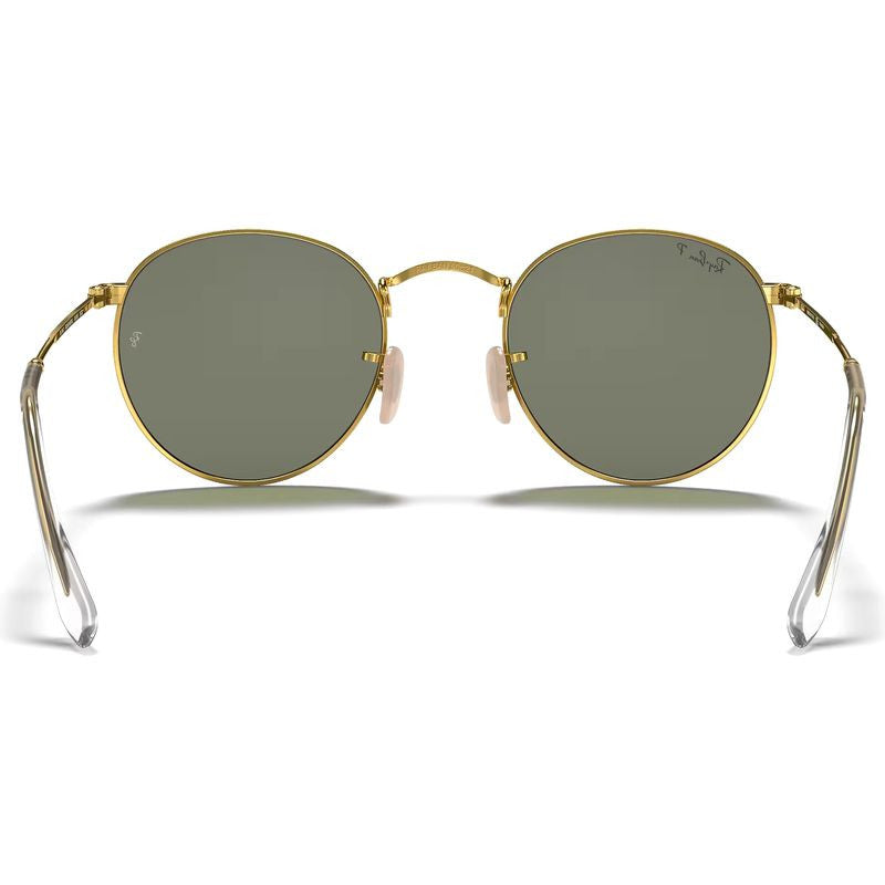Round Metal RB3447, Gold/Green Polarised Glass Lenses 50 Eye Size