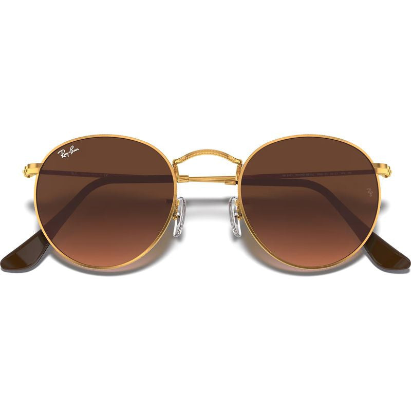 Round Metal RB3447, Light Bronze/Pink Brown Gradient Glass Lenses 53 Eye Size