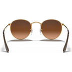 Round Metal RB3447, Light Bronze/Pink Brown Gradient Glass Lenses 53 Eye Size
