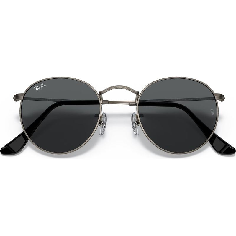 Round Metal RB3447, Antique Gunmetal/Dark Grey Glass Lenses 53 Eye Size